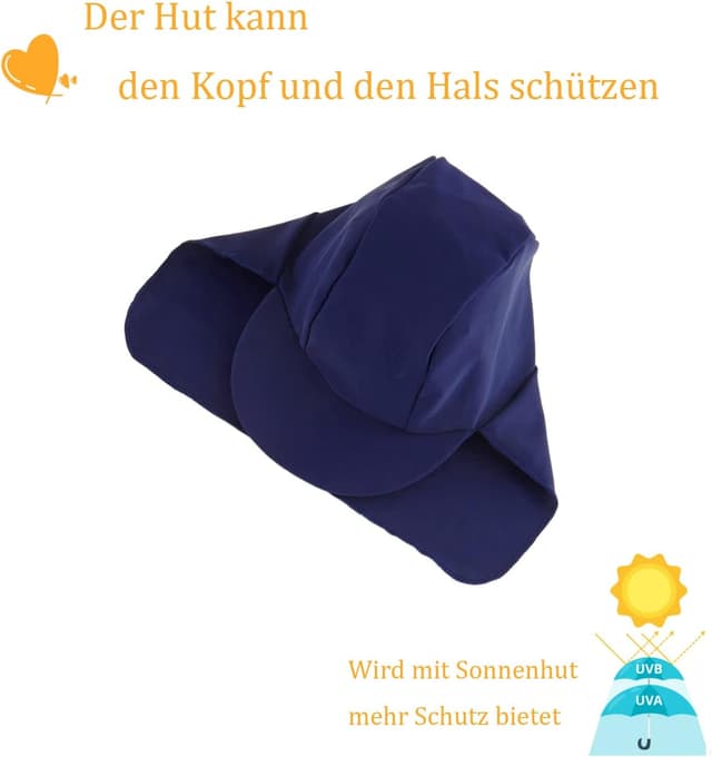 Detalle de UMELOK Baby Badeanzug mit Sonnenhut und UV-Schutz (UPF 50+) – langarm mit praktischem Druckknopfverschluss