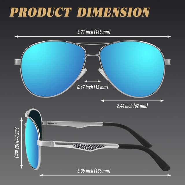 Detalle 2 de Lunettes de soleil CGID Polarisées UV400 Aviateur en alliage Al-Mg avec charnières à ressort GA61