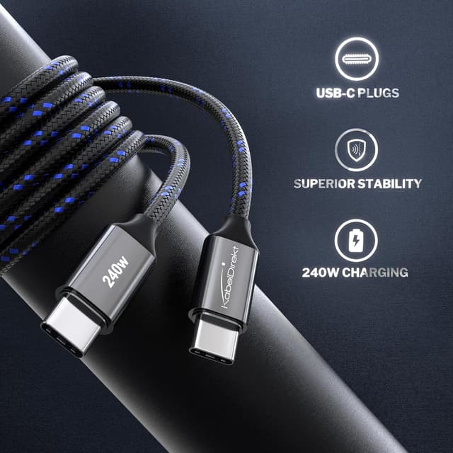 Detalle 2 de KabelDirekt USB C Kabel Schnellladen 3m