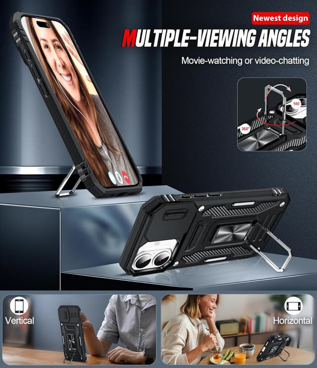 Detalle 2 de LeYi iPhone 17 Case with Camera Slider 2-Pack