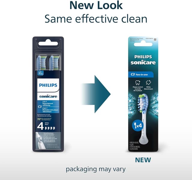Detalle 2 de Philips Sonicare C3 Two-in-One replacement heads 4-pack 🪥