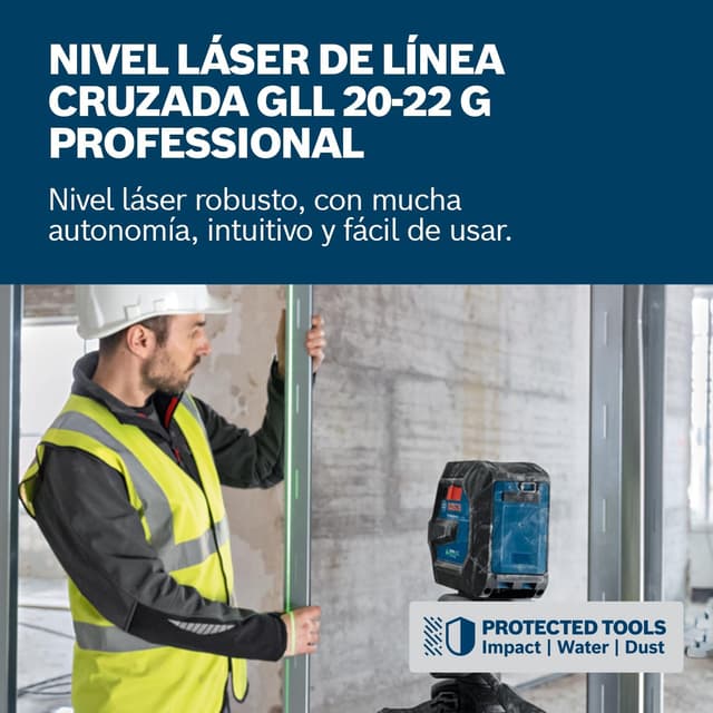 Detalle 2 de Bosch Professional Nivel Láser GLL 20-22 G 🟢 con trípode