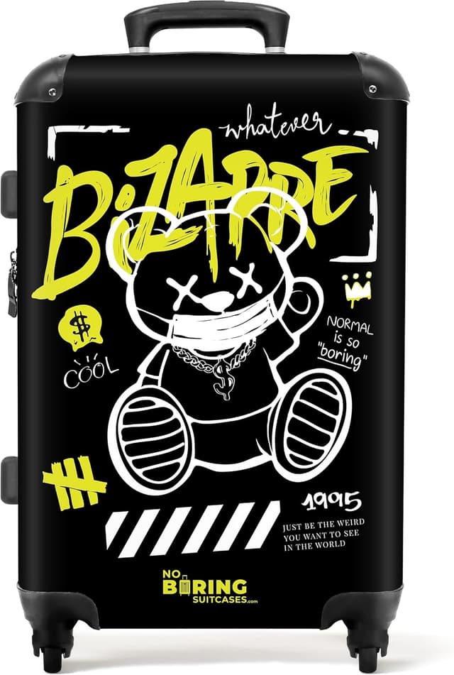 Thumbnail 6 de Valigia grande rigida NoBoringSuitcases.com con serratura TSA, trolley medio e design Orsetto di Peluche verde