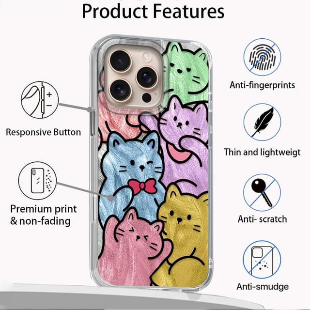 Detalle de Tedyhulle iPhone 14 Pro Max Hülle mit Katze
