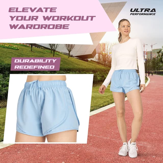 Detalle de Ultra Performance Women’s Running Shorts 4-Pack with Brief Liner