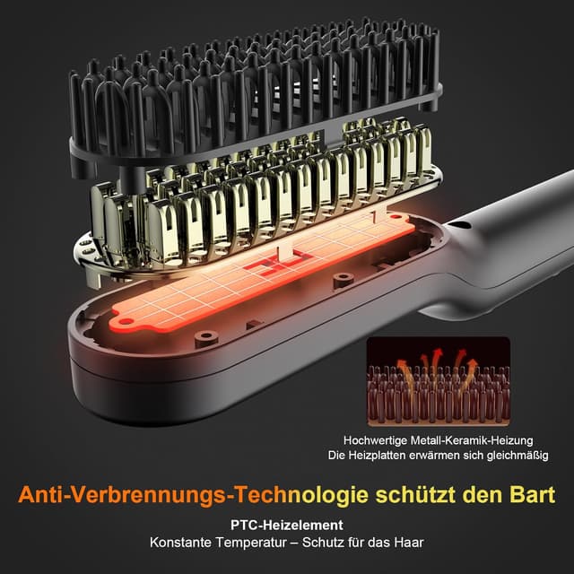 Detalle de ANLAN 2 in 1 Bartglätter für Männer und Mini Haarglätter 5 Stufen 120-200℃