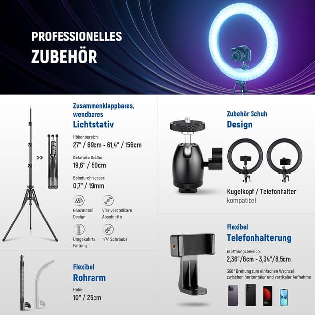 Thumbnail 6 de NEEWER RGB18 II Ringlicht 18" 42W