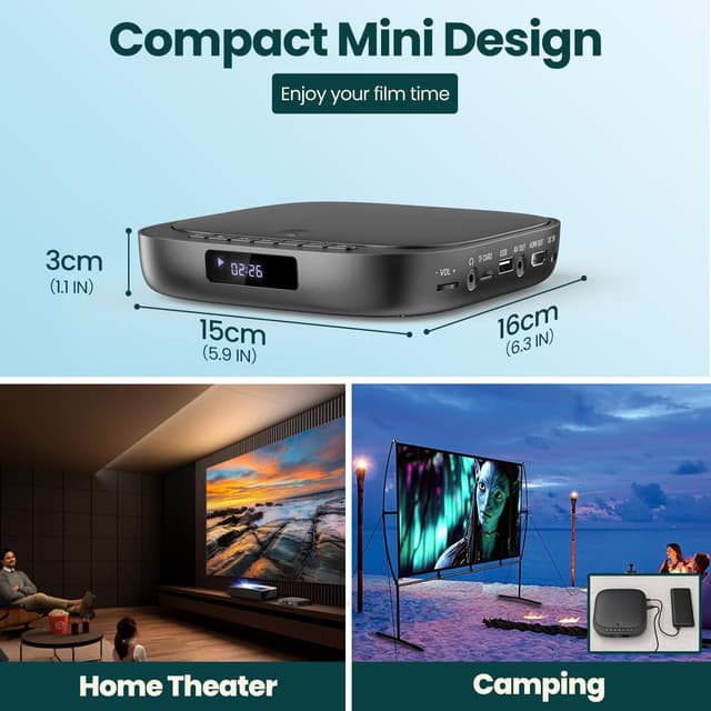 Thumbnail 4 de Desobry DVD player region free 1080p con HDMI e USB