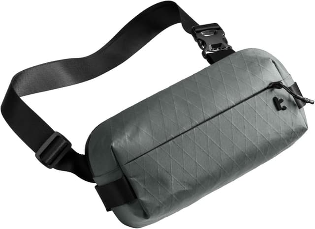 Detalle de tomtoc X-Pac Sling Bag 3L – wasserdichte leichte Umhänge-/Brusttasche für Switch 2 oder iPad mini (Grau)