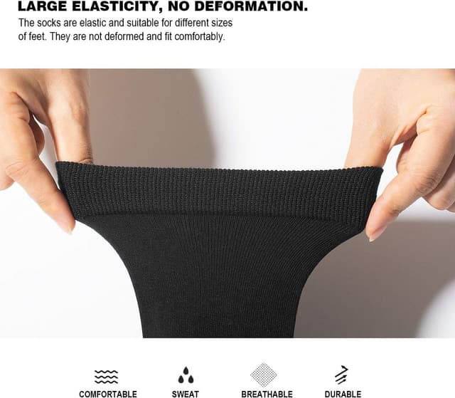 Detalle 1 de Chaussettes de sport homme et femme en coton (lot de 6 paires) – modèles noir et blanc