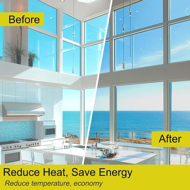 Detalle 2 de Folizent One Way Clear Window Film (Silver) – privacy, UV block and heat control for home & office windows, 44.5x200cm