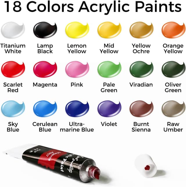 Detalle 2 de Inburit Acrylic Paint Set 18 Colours 🎨