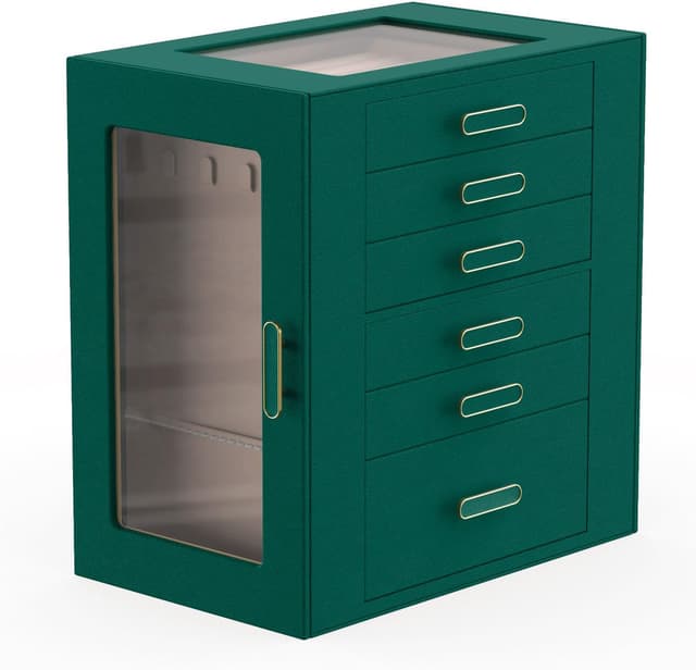 Imagen de ASINGYER 6-Layer Jewelry Organizer with Glass Doors 💍 en OfertitasTOP