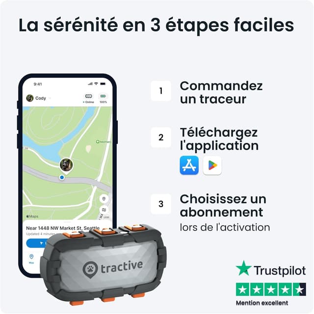 Thumbnail 6 de Tractive DOG XL Adventure collier GPS 1 mois