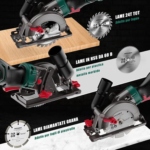 Thumbnail 3 de HYCHIKA Sega circolare 750W per legno, metallo e piastrelle 📐