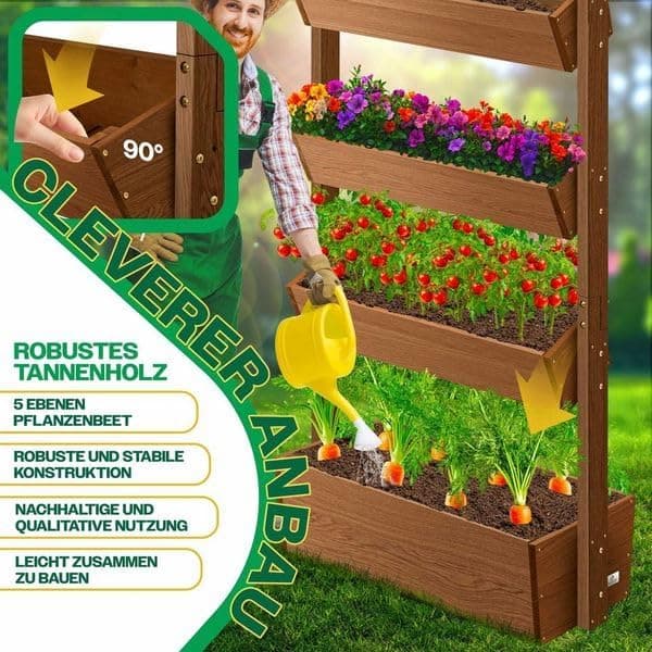 Thumbnail 5 de KESSER® Huerto Elevado con Estanterías 🌿 5 Niveles, Marrón
