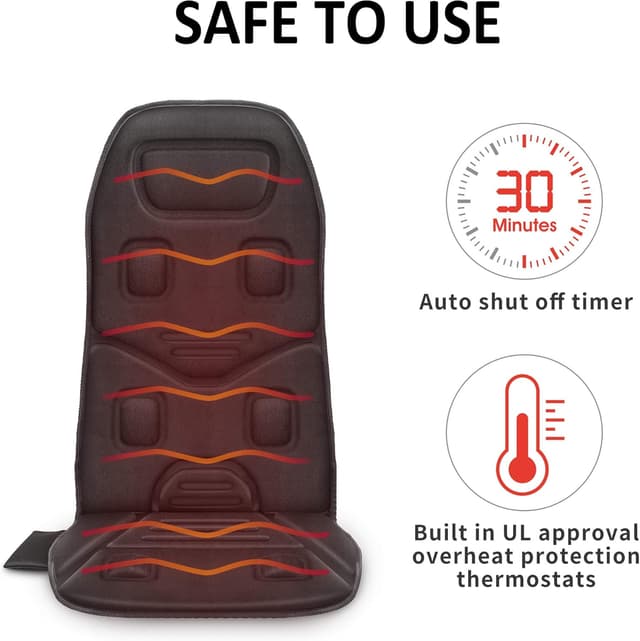 Thumbnail 6 de Comfier Back Massager with Heat Chair Pad – 10 vibration motors with warming function