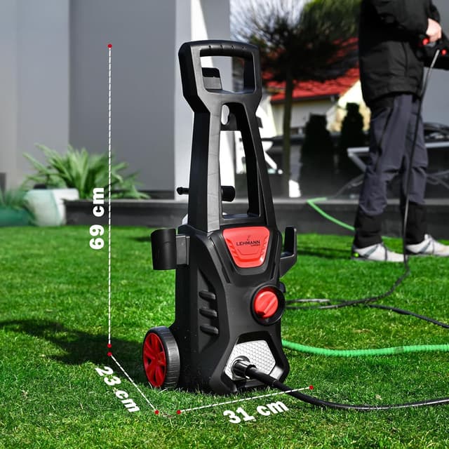 Detalle de LEHMANN Jukon idropulitrice ad alta pressione 1600 W fino a 200 bar, 480 l/h con tubo 5 m