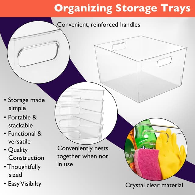 Detalle 2 de ClearSpace Clear Plastic Storage Bins 12 x 11 x 7 in