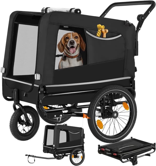 Detalle de tectake Remolque Bicicleta Perros 240L