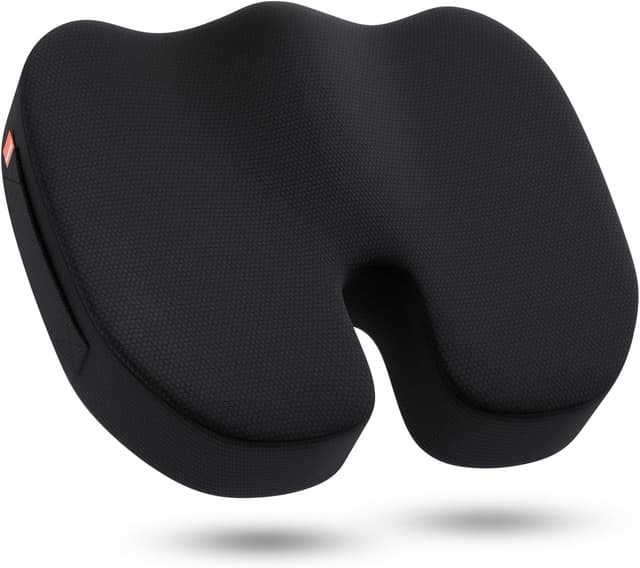 Detalle de Coussin en mousse à mémoire de forme inaepeak pour siège (noir) – soulagement de pression