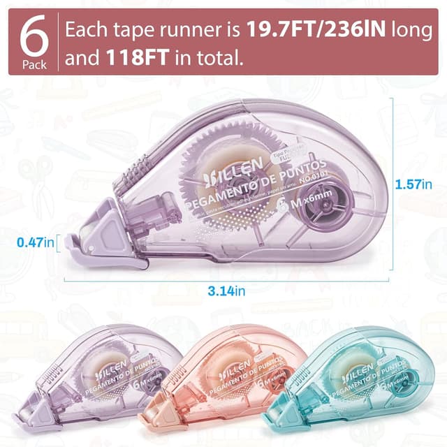 Thumbnail 5 de 6 Stück Kleberoller 6mm x 6m Fotokleber 🎨