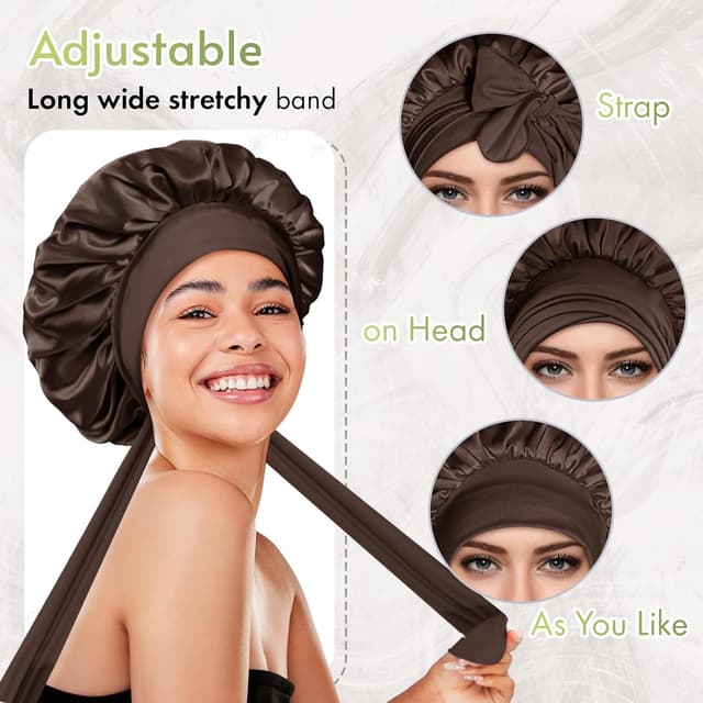 Detalle 2 de Bonnet Queen silk hair bonnet for sleep