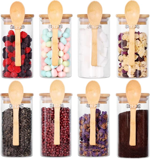Thumbnail 6 de Glass Jar with Screw Lid and Spoon (6-Pack, 16 oz) for Loose Leaf Tea, Sugar, Salt, and Overnight Oats