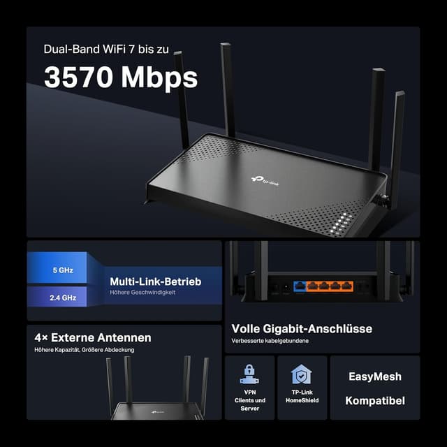 Thumbnail 3 de TP-Link Archer BE220 Wi‑Fi 7 Router 3,6 Gbps