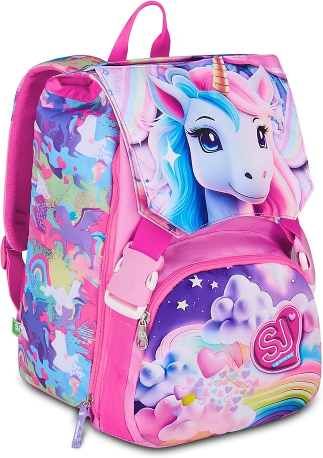 Detalle de SJ GANG STYLE JAM GANG Erweiterbarer Schulranzen (Unisex Kinder) – mit gepolstertem Tragesystem