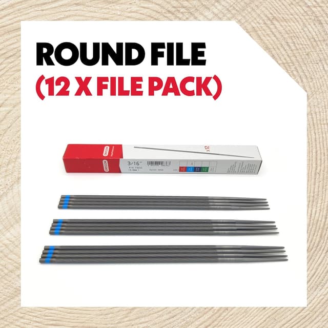 Detalle de Oregon Rundfeilen für Kettensägen, 12 x 4,8 mm (3/16") – manueller doppelhiebiger Kettensägenschärfer für Rundfeilenführung