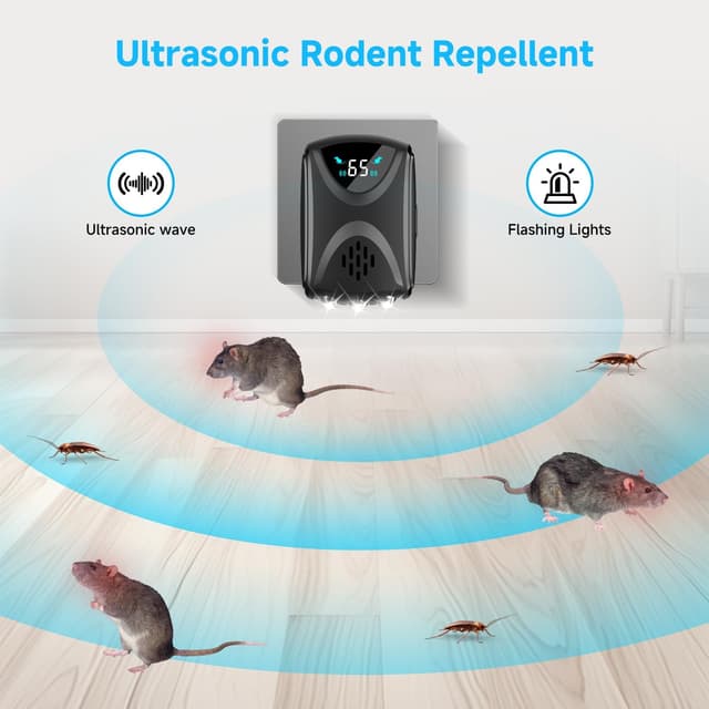 Detalle de Ultrasonic Mouse Repeller Upgraded Smart Chip Dual Speakers – 1–65kHz 2 Pack