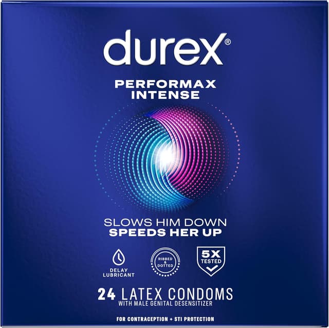 Detalle de Durex Performax Intense Ribbed Condoms, 24-count ⚙