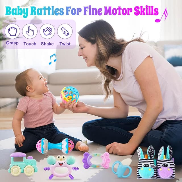 Thumbnail 5 de Baby Toys 0-6 Months Teething Rattle Set