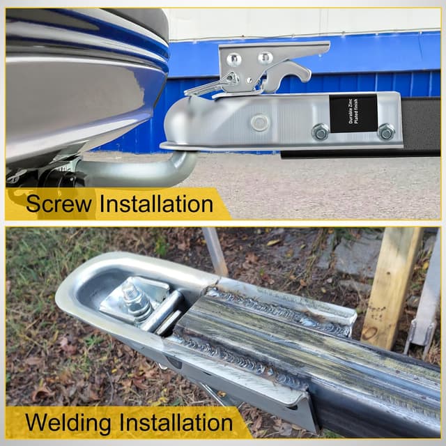 Detalle de Nilight Straight Trailer Coupler with Safety Latch & Chain for 1-7/8 Inch Hitch Ball (2-1/2 Inch Channel, 2000 LBS)
