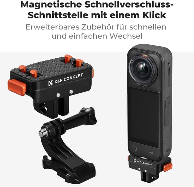 Detalle de K&F CONCEPT magnetischer Schnellwechseladapterhalter für Insta360 X5 mit 1/4"-Schraubgewinde