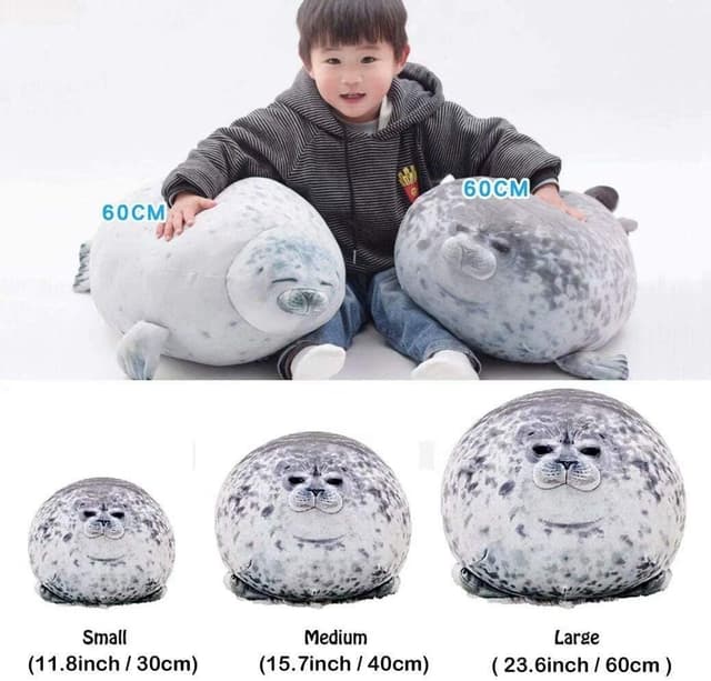 Detalle 2 de Plush Seal Pillow Chubby Blob Seal Plush Toy – soft cotton stuffed pillow (S, pack of 1)
