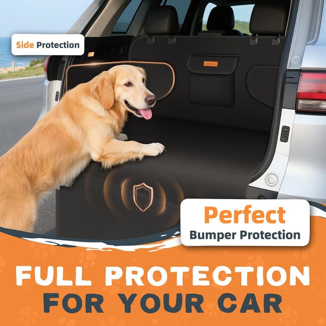 Detalle de Looxmeer Kofferraumschutz Hund mit Seiten- & Ladekantenschutz (Hundedecke für den Kofferraum, wasserdicht)
