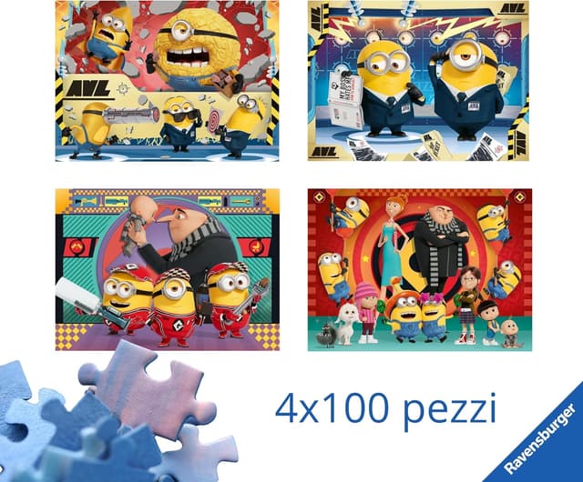 Detalle de Ravensburger Puzzles Me Spregevole 4 Pack da 100 pezzi (età 5+), puzzle bambini 36x26 cm