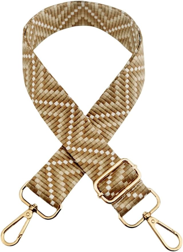 Detalle 2 de Verstellbarer Taschengurt mit Karabiner (3,8 cm breit) – Wechselgurt für Damen, Gelbbraun