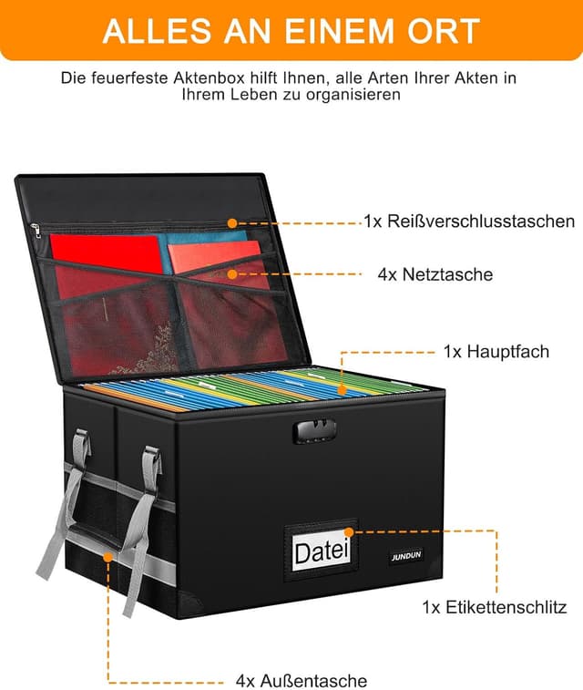 Thumbnail 1 de JUNDUN Akten Organizer Box 40x34x26 cm