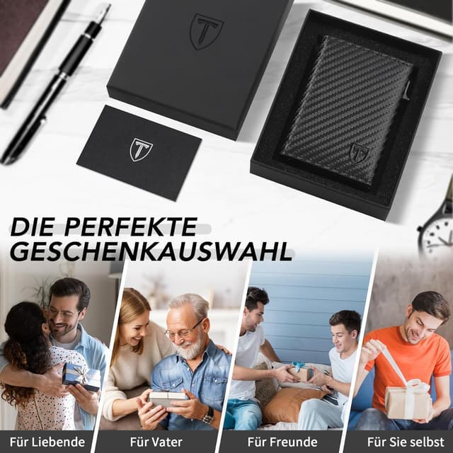 Thumbnail 6 de TEEHON Leder Geldbörse Herren Slim Wallet mit RFID Schutz