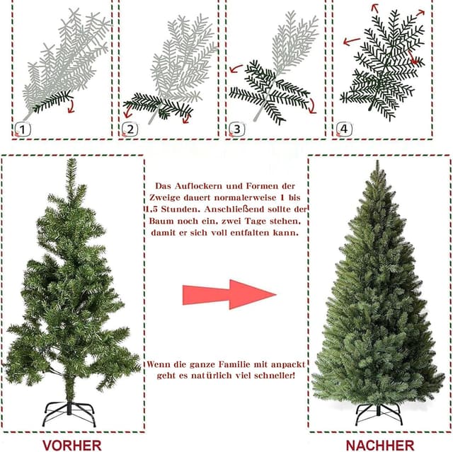 Thumbnail 6 de EXRACING Sapin de Noël Artificiel Premium 180 cm Vert