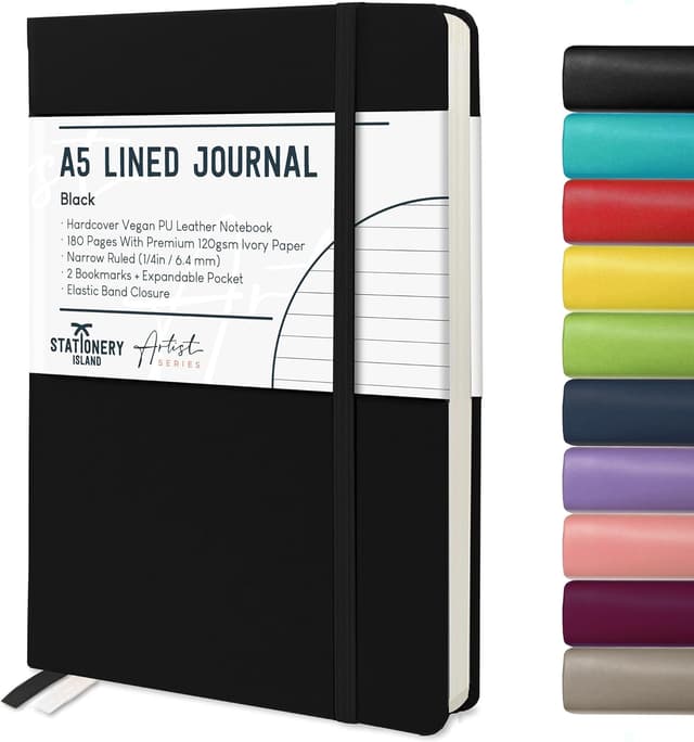 Detalle de STATIONERY ISLAND A5 Lined Notebook 180 pages đź“”