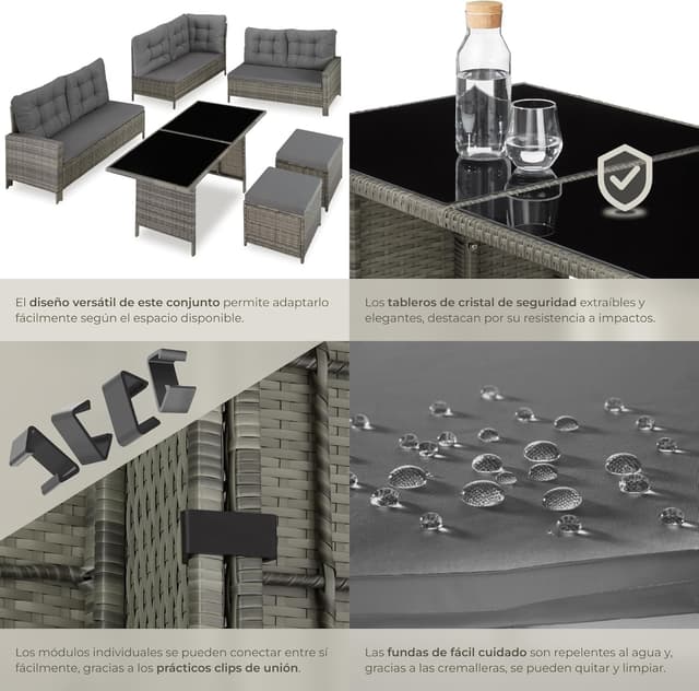 Thumbnail 5 de tectake Conjunto jardín 5 piezas resistente a la intemperie