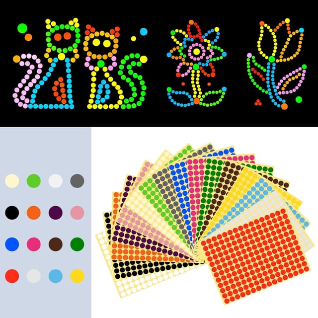 Detalle 2 de Vicloon Gommettes 3072 autocollantes 10 mm 🏷