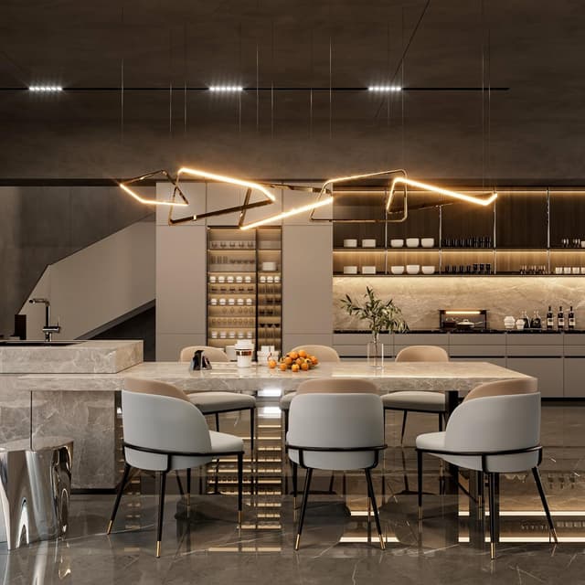 Thumbnail 4 de FATIVO Leather Dining Chair set of 2, Beige & Grey