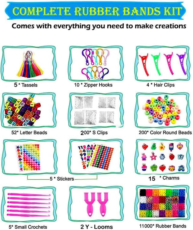 Detalle 2 de YITOHOP 12080+ Loom Bands Set for Bracelet Making (DIY arts & crafts kit)