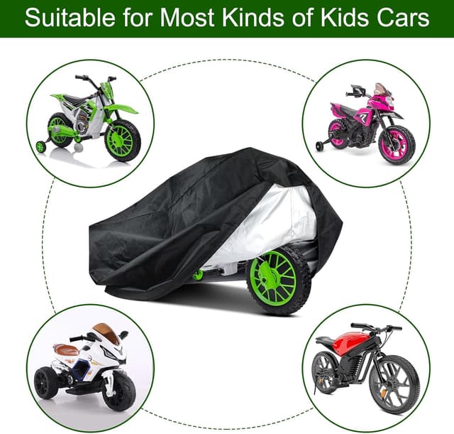 Detalle de Copertura per moto da bambini in tessuto Oxford impermeabile, protezione universale (104 x 63,5 x 84 cm)