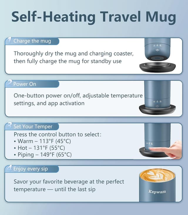 Detalle de Kepwam Self-Heating Travel Mug 20oz